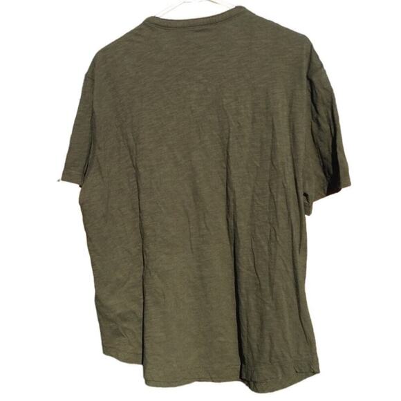 Banana republic shirt mens L t-shirt olive green button soft wash organic cotton - Picture 4 of 8
